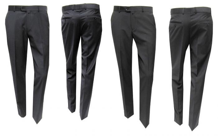 Herren Business Freizeit Hose gestreift Flat Front