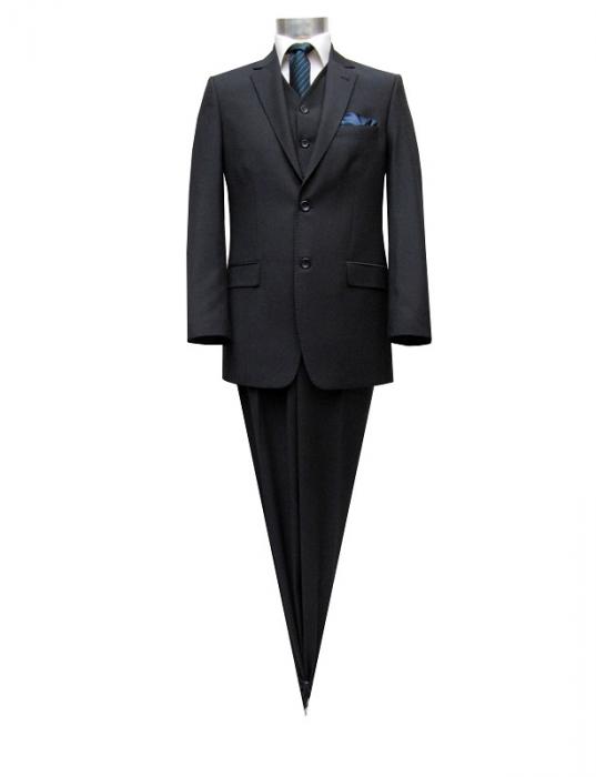 gestreifte Herren Anzug mit Weste Dunkelblau