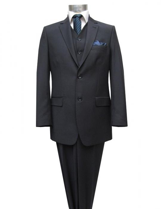 gestreifte Herren Anzug mit Weste Dunkelblau