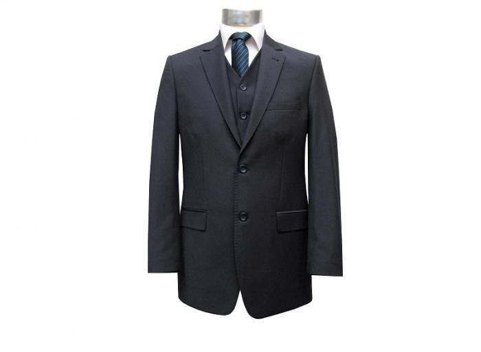 gestreifte Herren Anzug mit Weste Dunkelblau