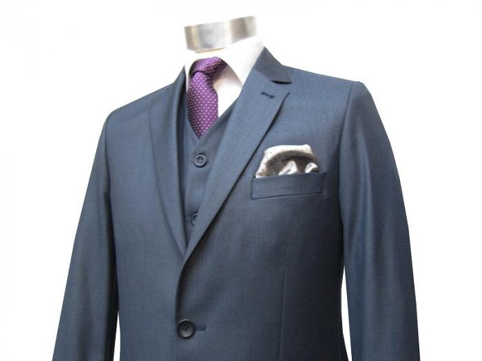 Muga Anzug mit Weste Blaugrau