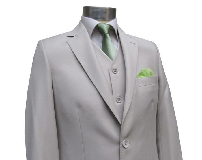 Herrenanzug mit Weste Cremebeige
