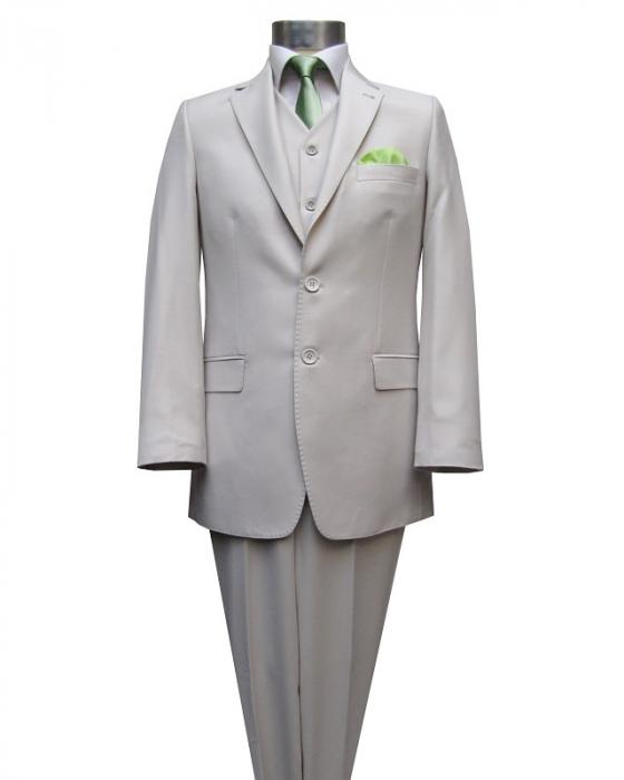 Herrenanzug mit Weste Cremebeige