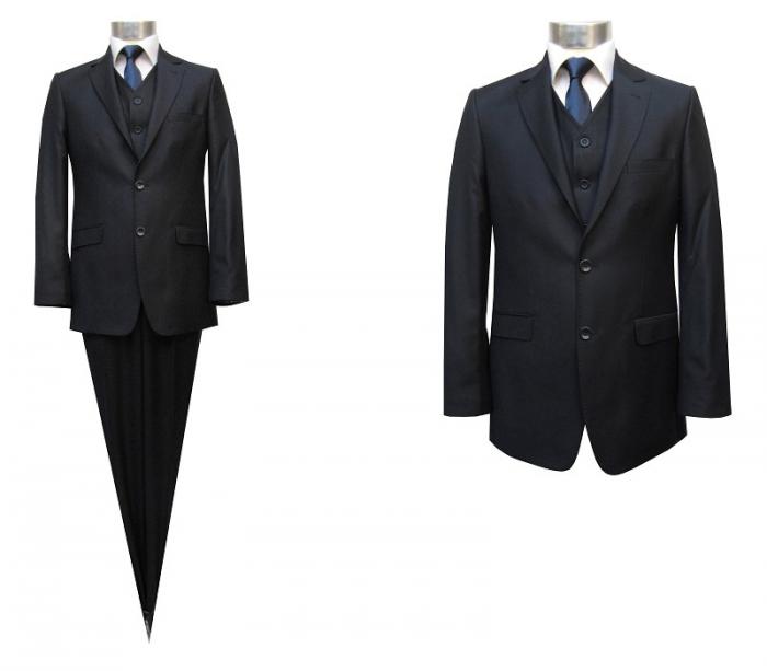 Herren Anzug mit Weste Dunkelblau