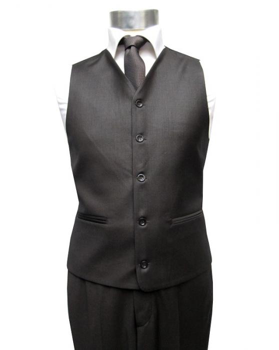 Herren Anzug mit Weste Dunkelbraun