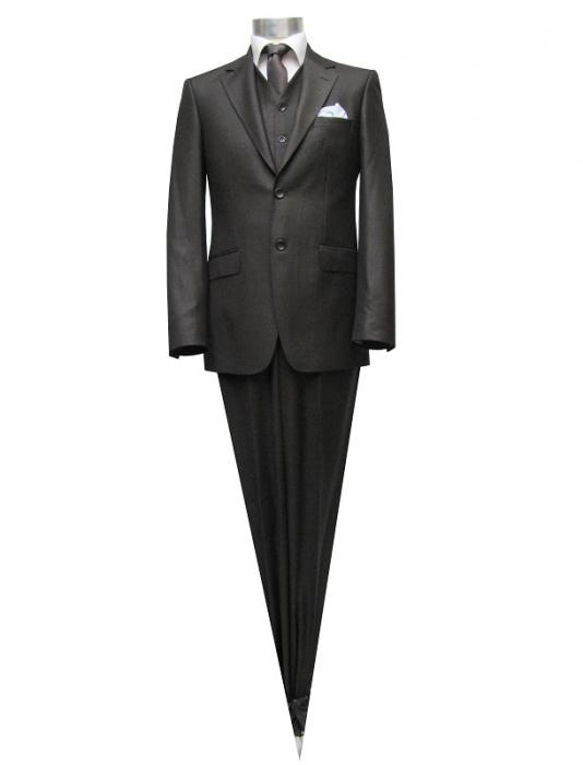 Herren Anzug mit Weste Dunkelbraun