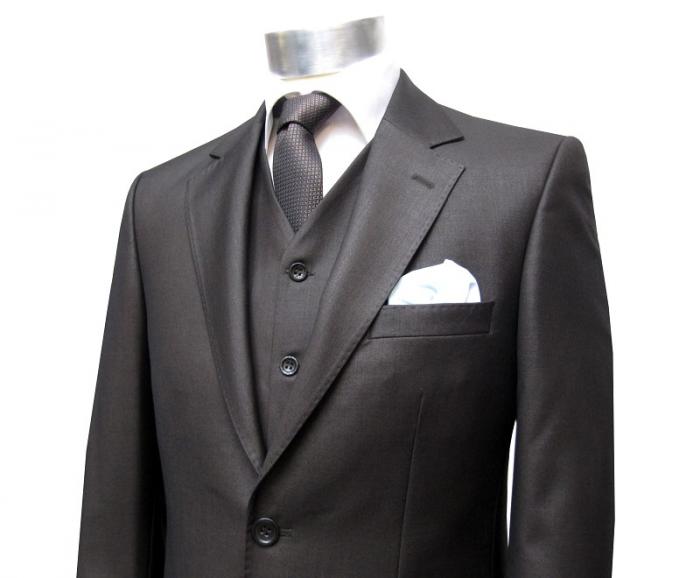 Herren Anzug mit Weste Dunkelbraun