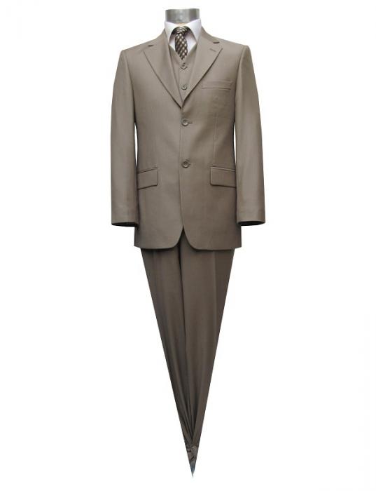 Herren Anzug mit Weste Hellbraun