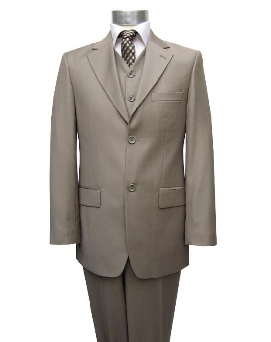 Herren Anzug mit Weste Hellbraun