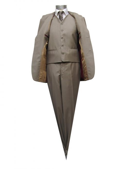 Herren Anzug mit Weste Hellbraun