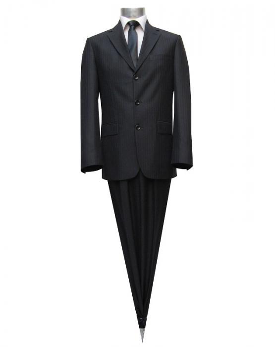 Schwarz gestreifte Herren Anzug Modern Fit
