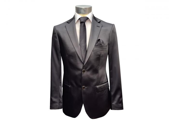 Herren Slim-fit Hochzeitsanzug Schwarz