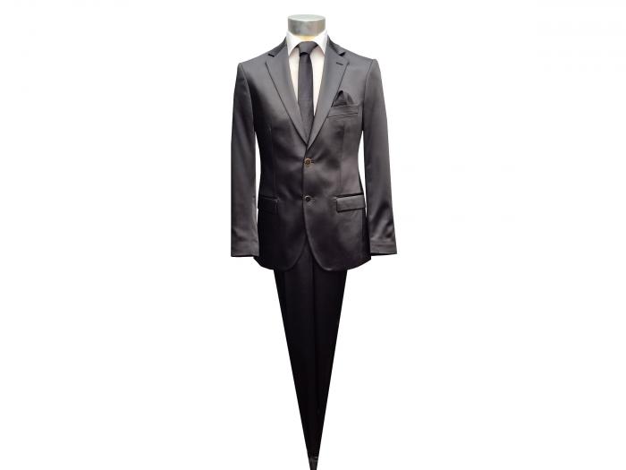 Herren Slim-fit Hochzeitsanzug Schwarz