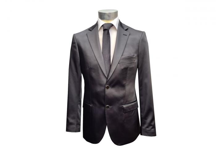 Glanz Sakko Anzugjacke Jackett Schwarz