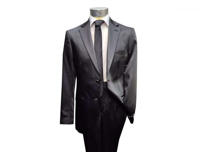 Glanz Sakko Anzugjacke Jackett Schwarz