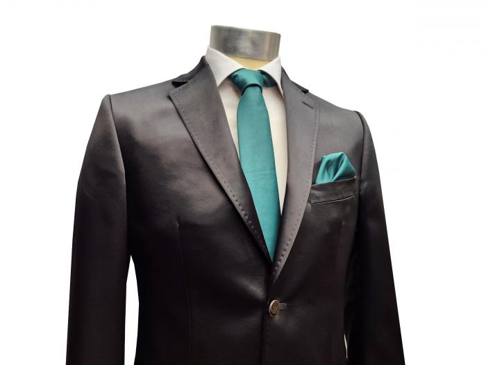 Glanz Hochzeitsanzug Herren Schwarz