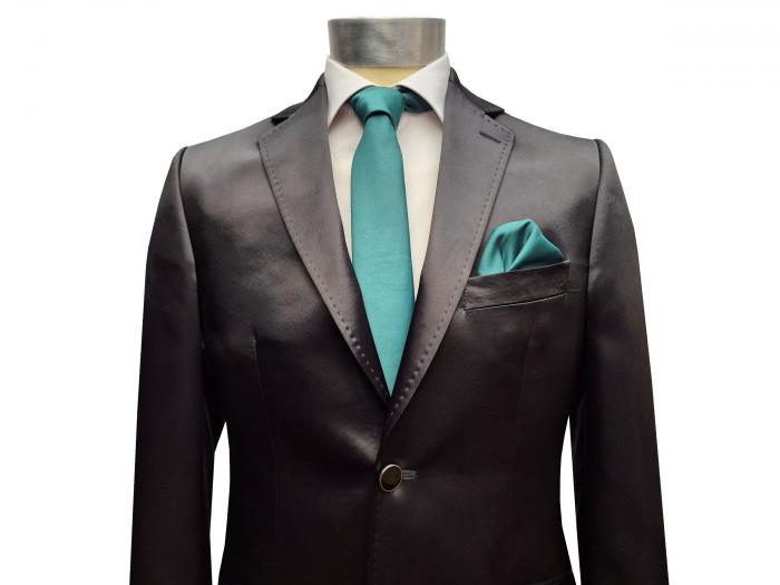 Glanz Hochzeitsanzug Herren Schwarz