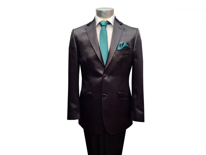 Glanz Hochzeitsanzug Herren Schwarz