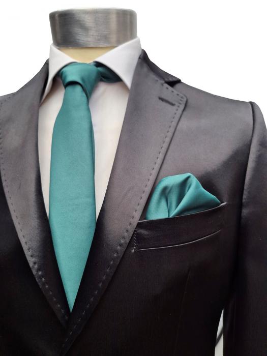 Glanz Hochzeitsanzug Herren Schwarz