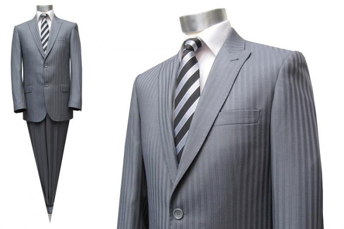 Herren Anzug Grau Streifen