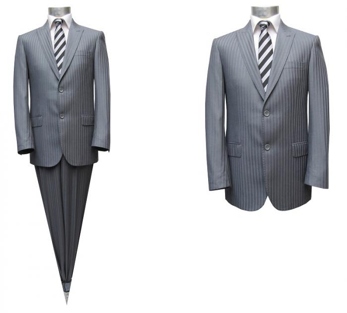 Herren Anzug Grau Streifen