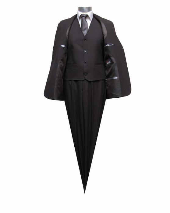 Herren Anzug mit Weste Braun leicht Tailliert