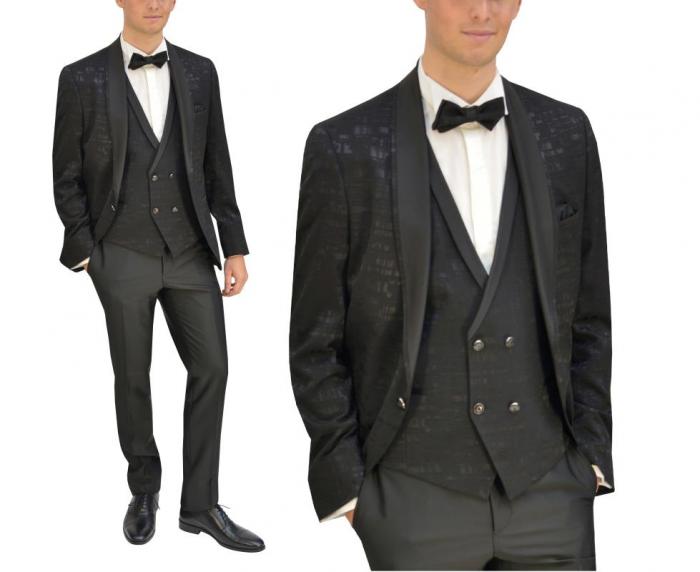 Festanzug Schalkragen Abendanzug Ausgefallen