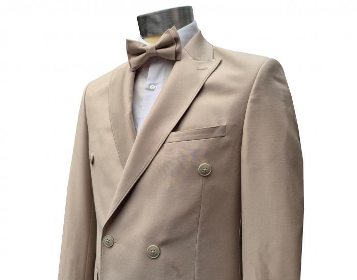 Zweireiher Anzug Herren Slim mit Fliege 3 Farben