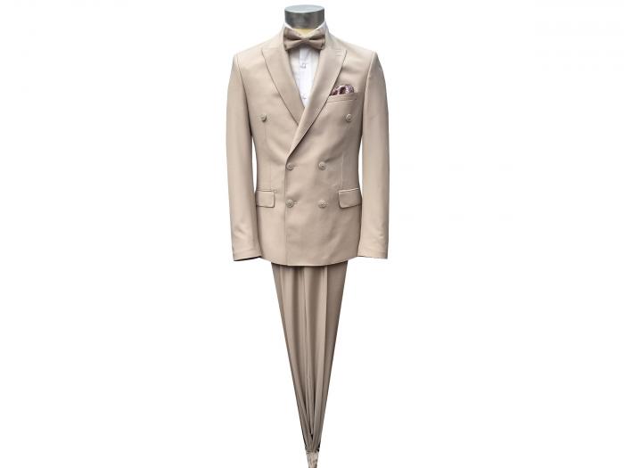 Zweireiher Anzug Herren Slim mit Fliege 3 Farben