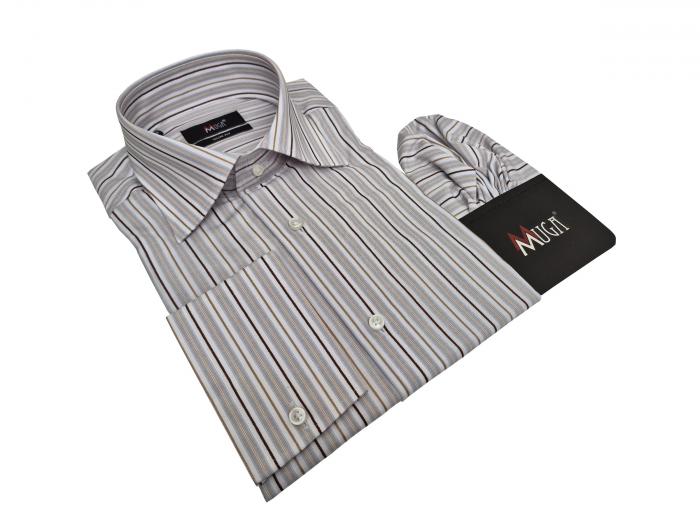 Streifen Herren Hemd Slim-fit Lang Arm