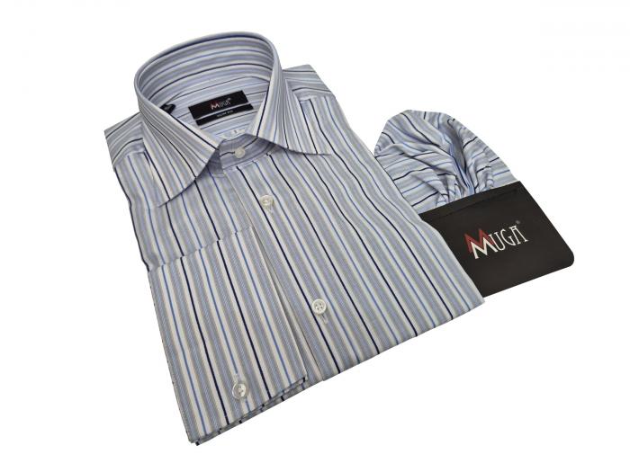 Streifen Herren Hemd Slim-fit Lang Arm