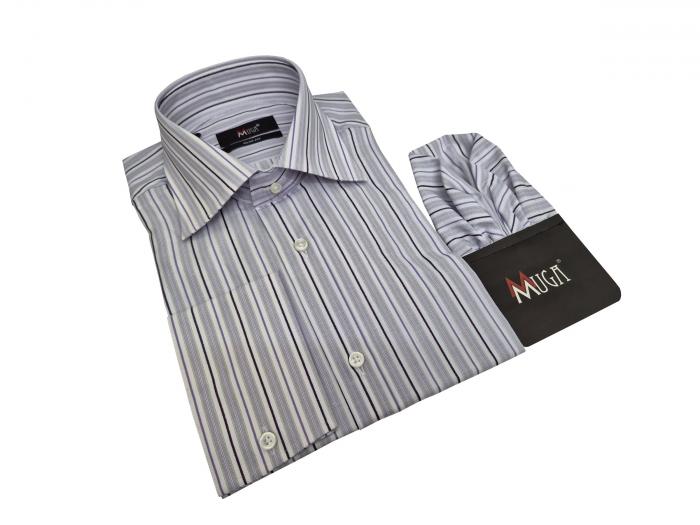 Streifen Herren Hemd Slim-fit Lang Arm