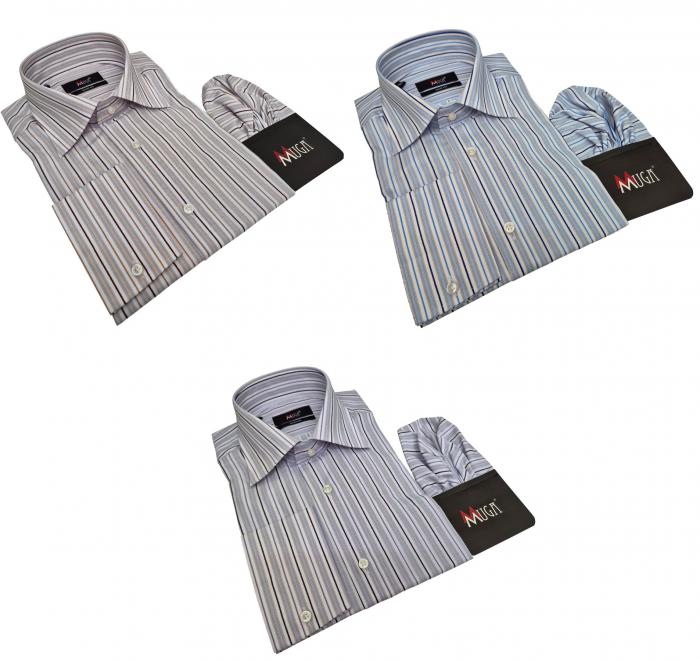 Streifen Herren Hemd Slim-fit Lang Arm