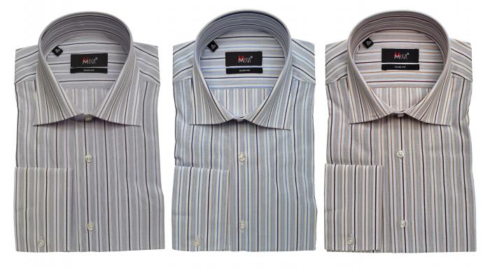 Streifen Herren Hemd Slim-fit Lang Arm