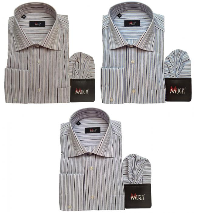 Streifen Herren Hemd Regular Lang Arm