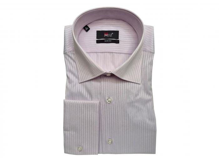 Slim-Fit Herrenhemd Schattenstreifen Lang Arm