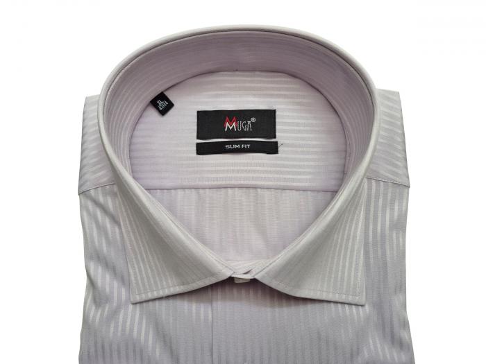 Slim-Fit Herrenhemd Schattenstreifen Lang Arm