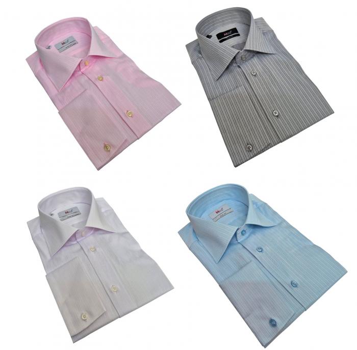 Strukturstreifen Herren Hemd Slim-fit leicht glänzend