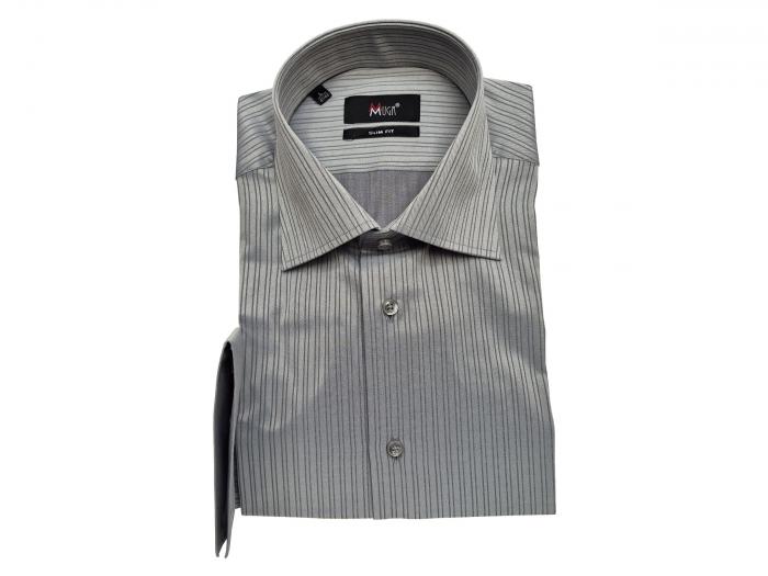 Strukturstreifen Herren Hemd Slim-fit leicht glänzend