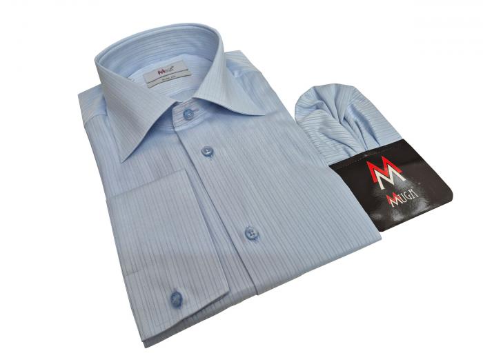 Strukturstreifen Herren Hemd Slim-fit leicht glänzend