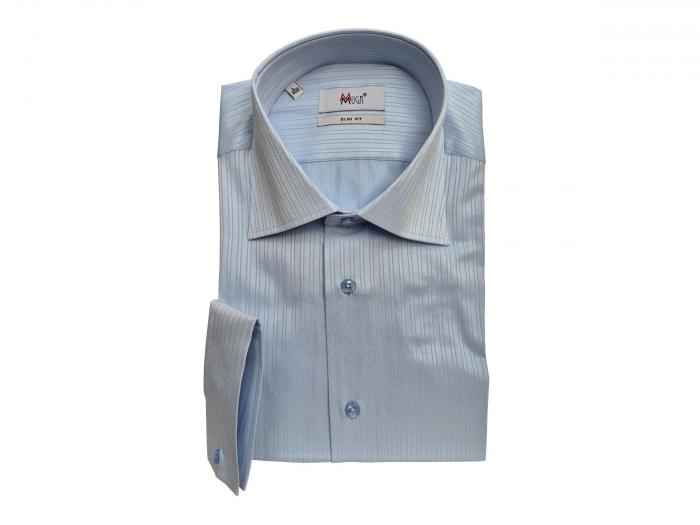 Strukturstreifen Herren Hemd Slim-fit leicht glänzend