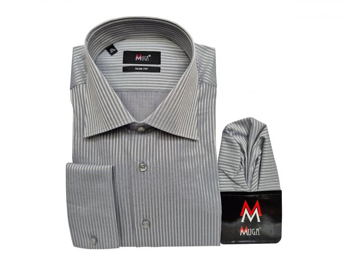 Schattenstreifen Herrenhemd Slim-fit