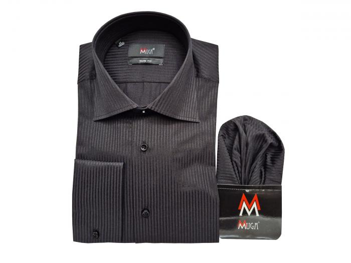 Schattenstreifen Herrenhemd Slim-fit