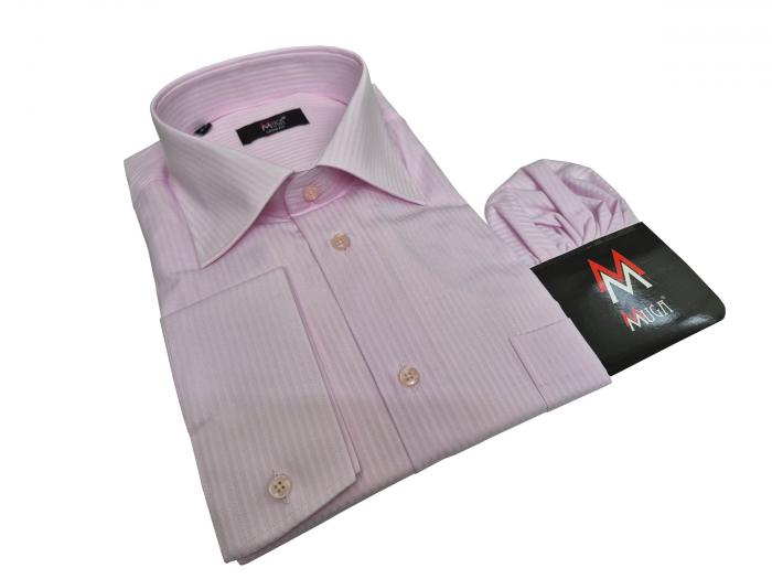 Extra langer Arm Herren Hemd Schattenstreifen Regular