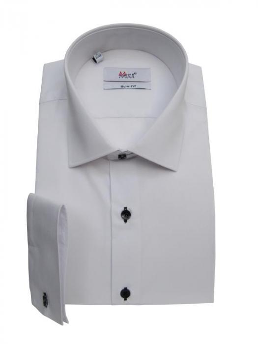 Slim Fit Herren Hemd Langarm mit Schwarze Knöpfe