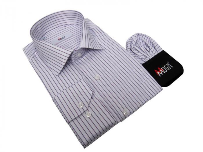 Langarm Herrenhemd gestreift Klassisch