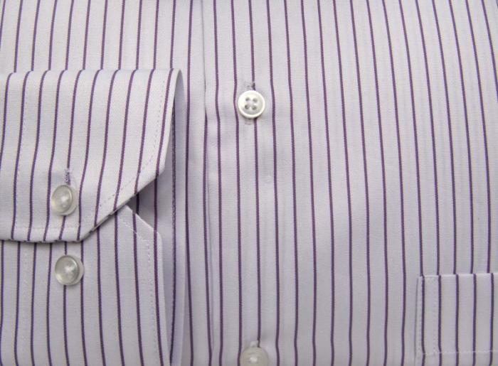 Langarm Herrenhemd gestreift Klassisch