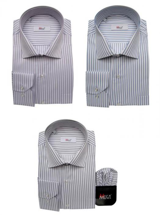 Langarm Herrenhemd gestreift Klassisch