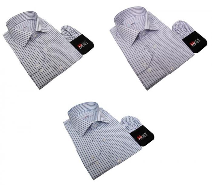 Langarm Herrenhemd gestreift Klassisch