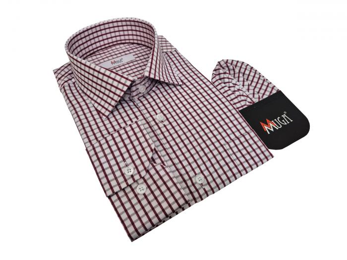 Regular Herren Hemd Kariert Langarm